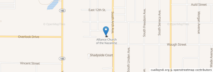 Mapa de ubicacion de Alliance Church of the Nazarene en United States, Ohio, Stark County, Alliance.
