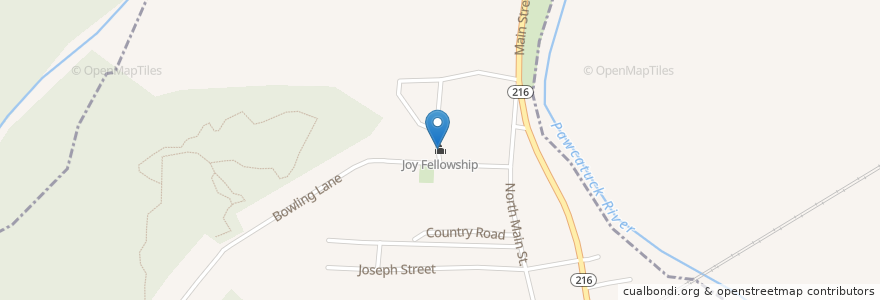 Mapa de ubicacion de Joy Fellowship en الولايات المتّحدة الأمريكيّة, رود آيلاند, Washington County, Westerly.