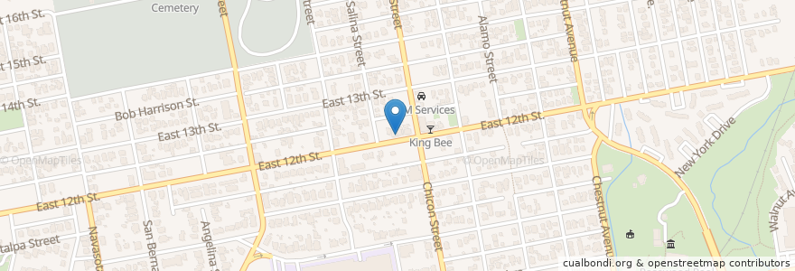 Mapa de ubicacion de Dozen Street en Estados Unidos Da América, Texas, Travis County, Austin.