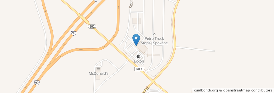 Mapa de ubicacion de Starbucks en アメリカ合衆国, ワシントン州, Spokane County.