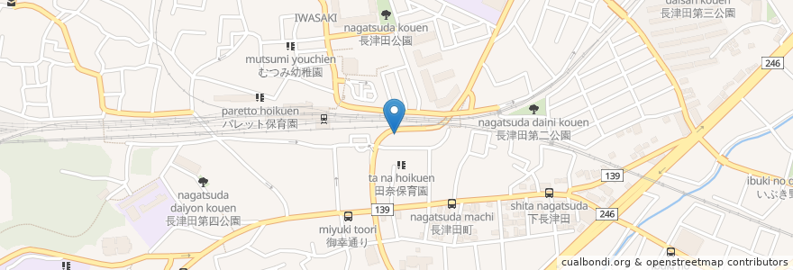 Mapa de ubicacion de 長田整形外科 en Japon, Préfecture De Kanagawa, 横浜市, 緑区.