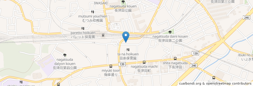 Mapa de ubicacion de 若葉薬局 en ژاپن, 神奈川県, 横浜市, 緑区.