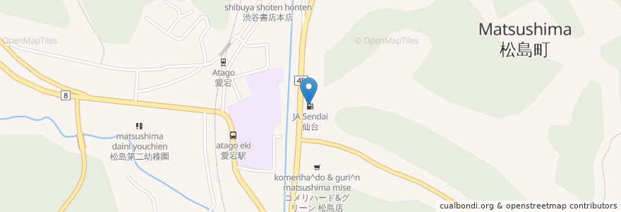 Mapa de ubicacion de JA仙台 en 日本, 宮城県, 宮城郡, 松島町.