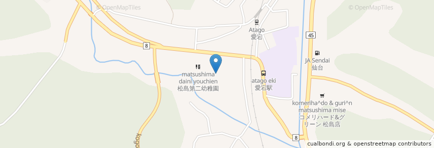 Mapa de ubicacion de 松島町立松島第二小学校 en Japão, 宮城県, 宮城郡, 松島町.