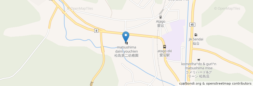 Mapa de ubicacion de 松島第二幼稚園 en Giappone, 宮城県, 宮城郡, 松島町.