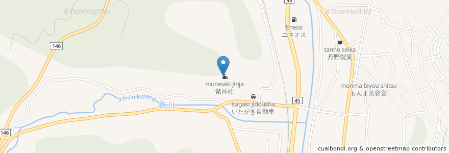 Mapa de ubicacion de 紫神社 en 日本, 宫城县, 宮城郡, 松島町.