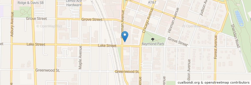 Mapa de ubicacion de University Plaza Cafe en 美利坚合众国/美利堅合眾國, 伊利诺伊州 / 伊利諾州, Evanston.