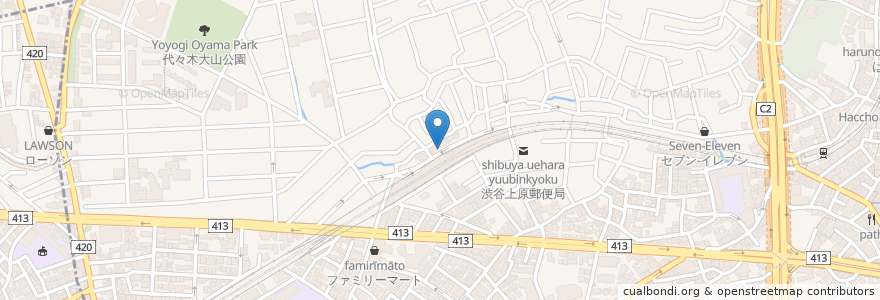 Mapa de ubicacion de 興産信用金庫 en Japão, Tóquio, 渋谷区.