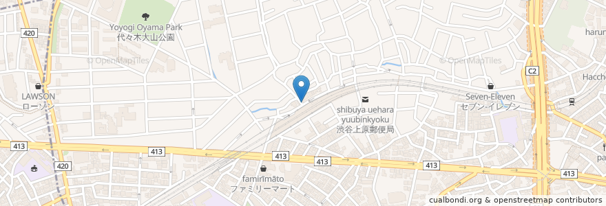 Mapa de ubicacion de フラワー薬局 en 일본, 도쿄도, 시부야구.