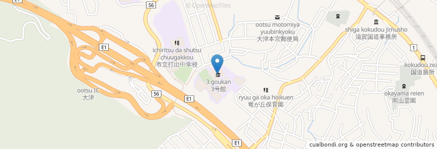 Mapa de ubicacion de 3号館 en Japan, Präfektur Shiga, 大津市.