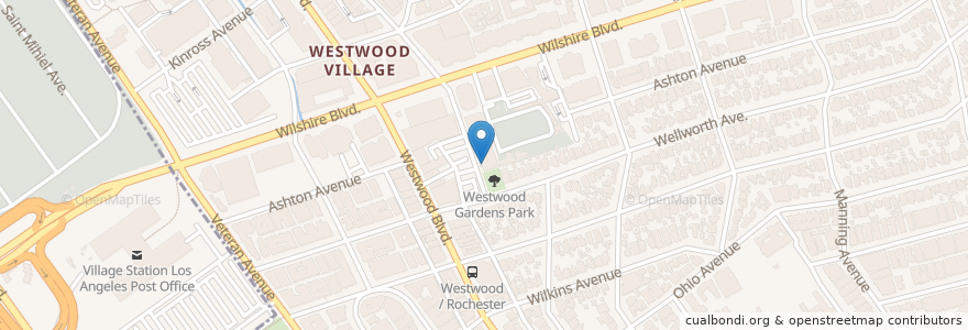 Mapa de ubicacion de Westwood Branch Library en Vereinigte Staaten Von Amerika, Kalifornien, Los Angeles County, Los Angeles.