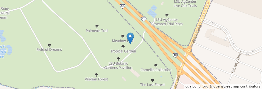 Mapa de ubicacion de LSU Botanic Gardens Conference Center en Соединённые Штаты Америки, Луизиана, East Baton Rouge Parish, Baton Rouge.