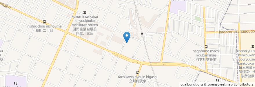 Mapa de ubicacion de 立川病院 東病棟 en Japón, Tokio, Tachikawa.