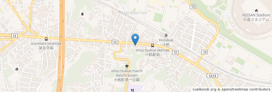 Mapa de ubicacion de 日本料理 味楽 en 일본, 가나가와현, 요코하마시, 港北区.