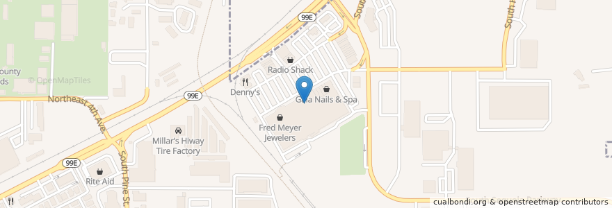 Mapa de ubicacion de Fred Meyer Pharmacy en ایالات متحده آمریکا, اورگن, Clackamas County, Canby.