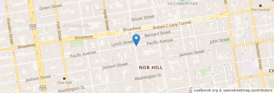 Mapa de ubicacion de Brew Bro's Cafe en United States, California, San Francisco City And County, San Francisco.