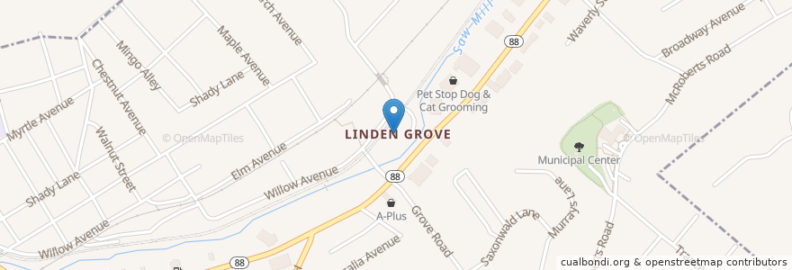 Mapa de ubicacion de Linden Grove en Amerika Birleşik Devletleri, Pensilvanya, Allegheny County, Castle Shannon.