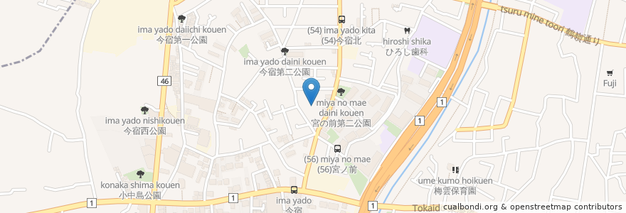 Mapa de ubicacion de 松尾神社 en 日本, 神奈川県, 茅ヶ崎市.