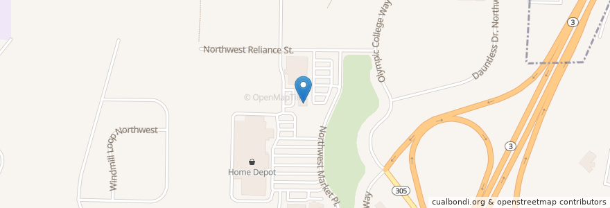 Mapa de ubicacion de Dickey's Barbecue Pit en Vereinigte Staaten Von Amerika, Washington, Kitsap County, Poulsbo.