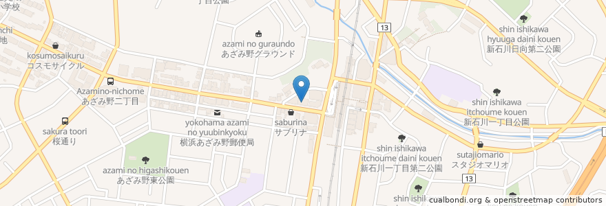 Mapa de ubicacion de 三井住友銀行 en Jepun, 神奈川県, 横浜市, 青葉区.
