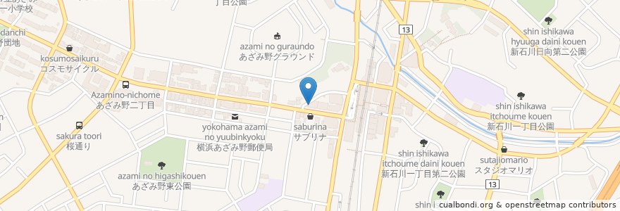 Mapa de ubicacion de ジョナサン en ژاپن, 神奈川県, 横浜市, 青葉区.