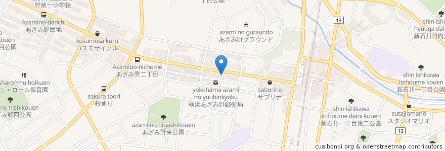 Mapa de ubicacion de ガスト en Japão, 神奈川県, 横浜市, 青葉区.