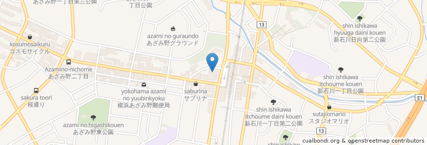 Mapa de ubicacion de 杉原歯科医院 en Jepun, 神奈川県, 横浜市, 青葉区.