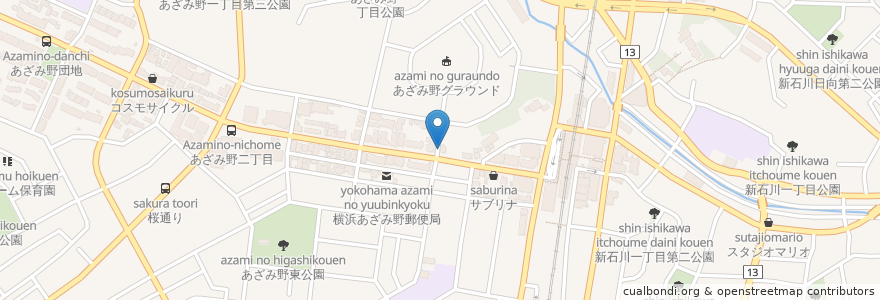 Mapa de ubicacion de 青葉ひろクリニック en Jepun, 神奈川県, 横浜市, 青葉区.