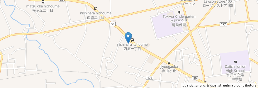 Mapa de ubicacion de モービル en Jepun, 茨城県, 水戸市.