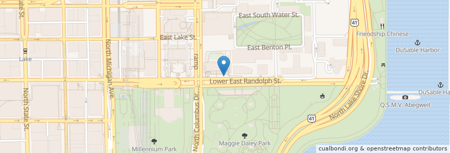 Mapa de ubicacion de Columbus Dr & Randolph St en Vereinigte Staaten Von Amerika, Illinois, Chicago.