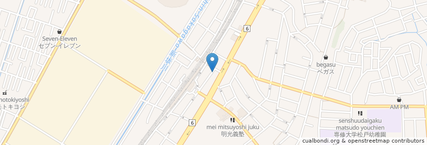 Mapa de ubicacion de しらゆり歯科 en Japão, 千葉県, 松戸市.