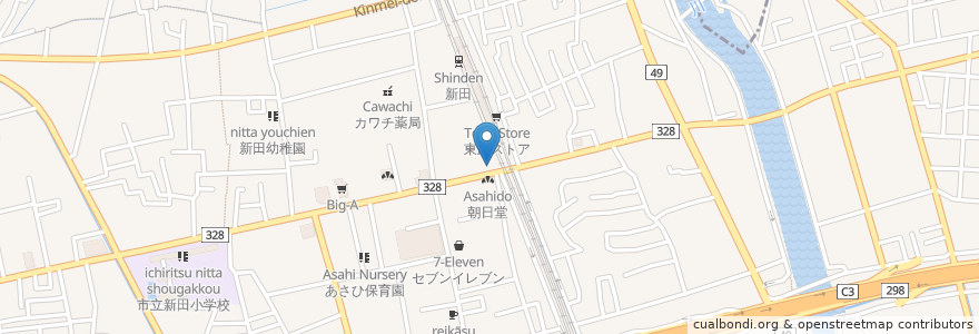 Mapa de ubicacion de 酔い処　蓮 en 日本, 埼玉県, 草加市.