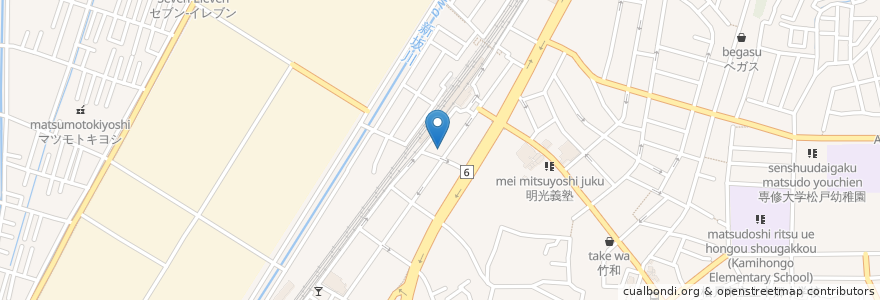 Mapa de ubicacion de すずらん歯科 en 日本, 千葉県, 松戸市.