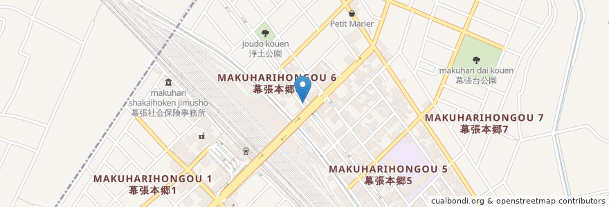 Mapa de ubicacion de 熟成肉バル ジャイアン 幕張本郷 en Япония, Тиба, 習志野市, 花見川区.