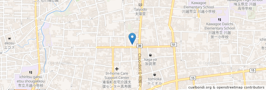 Mapa de ubicacion de コメダ珈琲店 en Japonya, 埼玉県, 川越市.