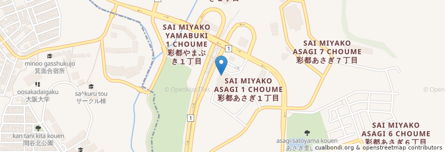 Mapa de ubicacion de 彩都歯科クリニック en 일본, 오사카부, 茨木市.