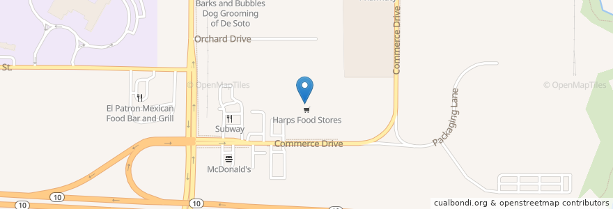 Mapa de ubicacion de Harps Express en Amerika Birleşik Devletleri, Kansas, Johnson County, De Soto.