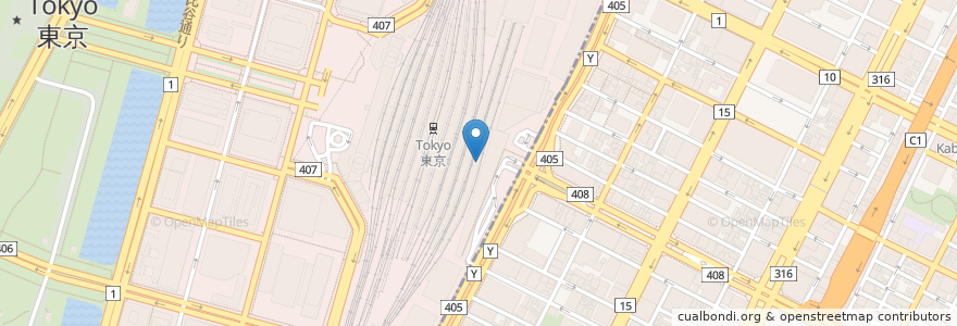 Mapa de ubicacion de 東京ラーメンストリート en Japonya, 東京都, 千代田区, 中央区.