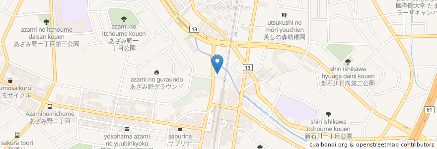 Mapa de ubicacion de あざみ野駅前クリニック en Japão, 神奈川県, 横浜市, 青葉区.