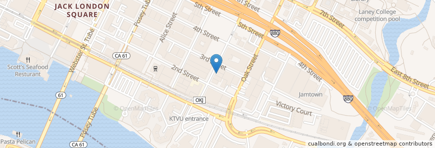 Mapa de ubicacion de The Pantry Pizza and More en United States, California, Alameda County, Oakland.