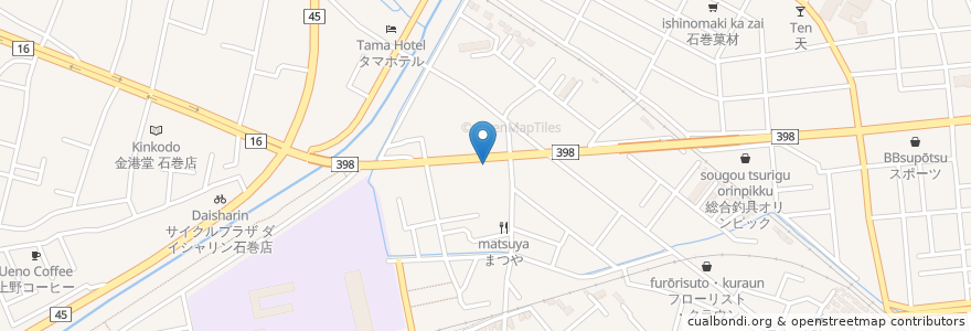 Mapa de ubicacion de ビッグボーイ 石巻新橋店 en Japonya, 宮城県, 石巻市.