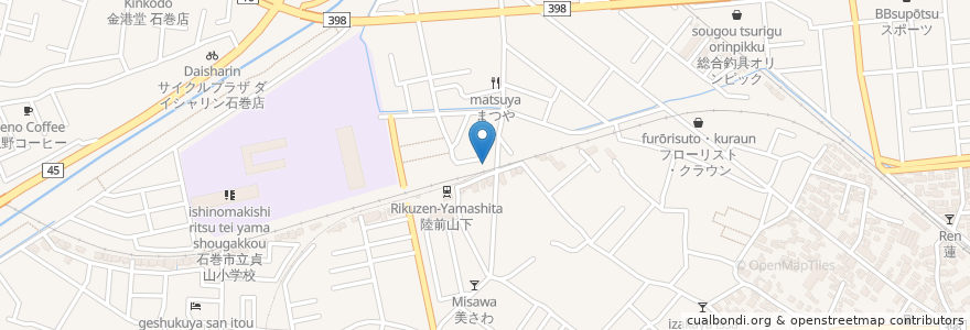 Mapa de ubicacion de 牛たんほづみ en 일본, 미야기현, 石巻市.