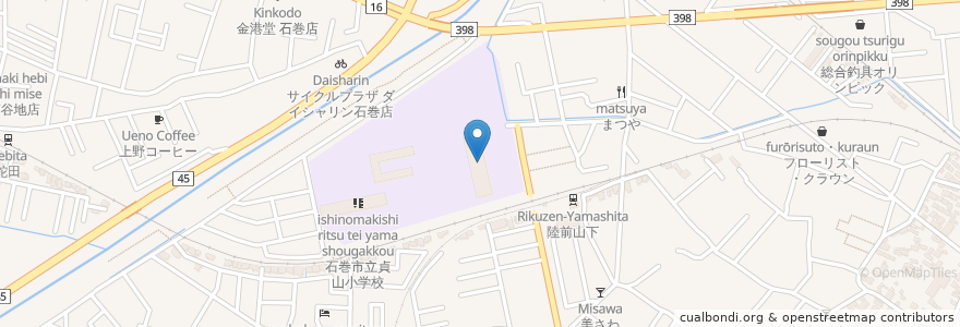 Mapa de ubicacion de 宮城県石巻工業高等学校 en 日本, 宮城県, 石巻市.