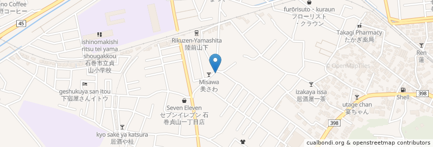 Mapa de ubicacion de 食事処もとき en Japão, 宮城県, 石巻市.