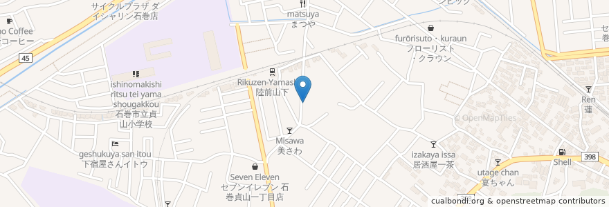 Mapa de ubicacion de 日野歯科医院 en 日本, 宮城県, 石巻市.