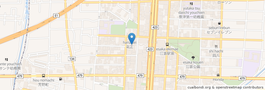 Mapa de ubicacion de 東進衛生予備校 en Giappone, Prefettura Di Osaka, 吹田市.