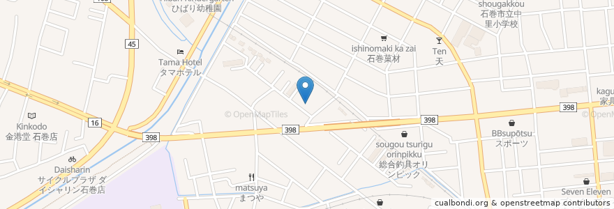 Mapa de ubicacion de 湯殿山神社 en ژاپن, 宮城県, 石巻市.