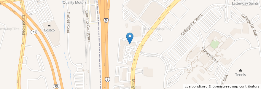 Mapa de ubicacion de Tropical Smoothie Cafe en アメリカ合衆国, カリフォルニア州, Orange County, Mission Viejo.