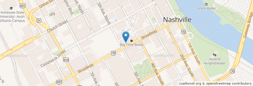 Mapa de ubicacion de Second Fiddle en Vereinigte Staaten Von Amerika, Tennessee, Nashville-Davidson.