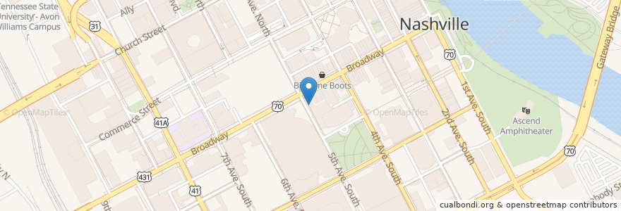 Mapa de ubicacion de Pub 5 en United States, Tennessee, Nashville-Davidson.